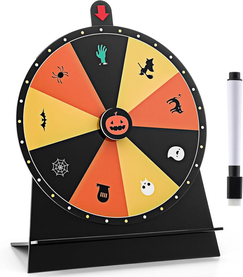 Arrowbash Halloween Acrylic Spinner Prize Wheel Game Set with Dry Erase Marker, Trick or Treat Game, Halloween Party Supplies Indoor Outdoor Decorations Carnival Party Decor - Image 1